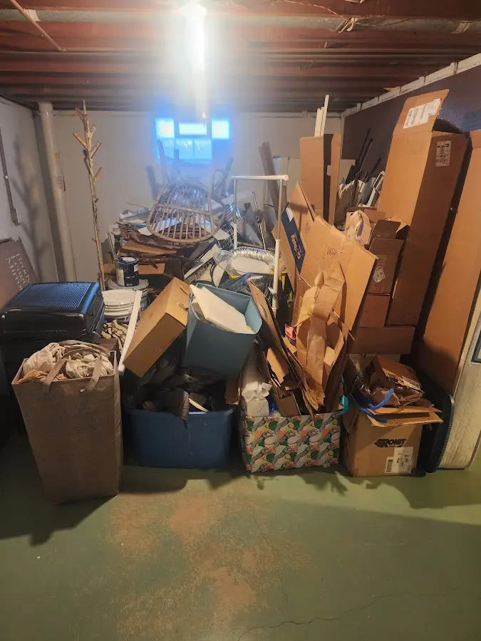 Roll-off dumpster container at job site for 4 Yard Dumpster Rental in Gaines